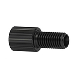 Flangeless Male Nut Delrin®, 1/4-28 Flat-Bottom, for 1/8" OD Black - Single